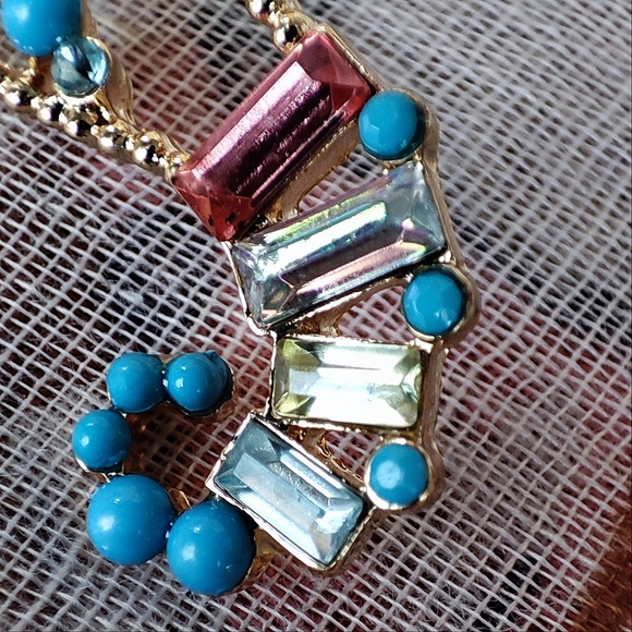 Seahorse Beachcore Jewelry Pierced Earrings Rhinestone Gold Tone Cruise Summer - Picture 4 of 8